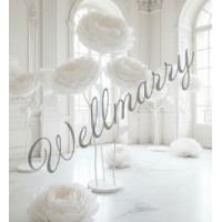 Ростовой цветок из бумаги "Белый пион White/Green"